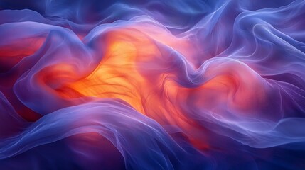 Obraz premium Abstract swirling fabric, vibrant hues, glowing core, cosmic background, design element