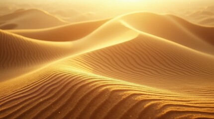 Intricate Patterns of a Golden Sand Dune at Sunset