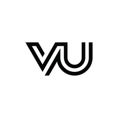 VU monogram logo design letter text name symbol monochrome logotype alphabet character simple logo