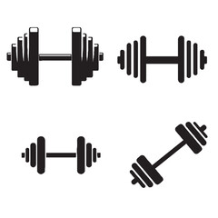 High-Quality Vector Silhouette of a Barbell on White Background