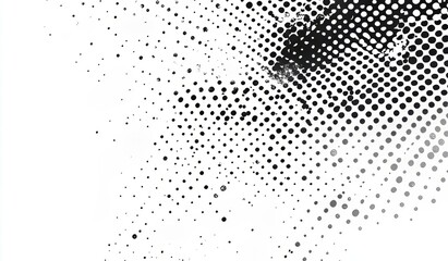 Naklejka premium Abstract Halftone Pattern with Black Dots on White Background