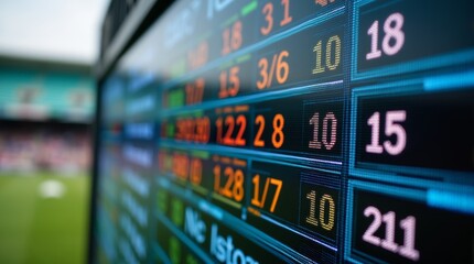  cricket scoreboard displaying live match scores