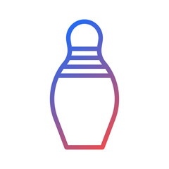 Gradient Bowling Pin Icon Graphic Illustration