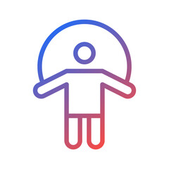 Gradient Person Icon with Circle Head Outline