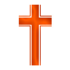 Orange 3D Holy Christian Cross in Different Styles | Christian Cross in Orange Color | Christian Faith, Catholic Religion Symbol
