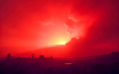 Obraz premium sunset in the mountains