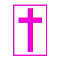Obraz premium Pink 3D Holy Christian Cross in Different Styles | Christian Cross in Pink Color | Christian Faith, Catholic Religion Symbol