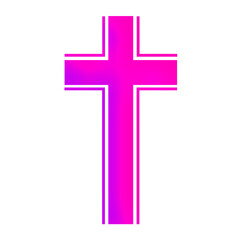 Obraz premium Pink 3D Holy Christian Cross in Different Styles | Christian Cross in Pink Color | Christian Faith, Catholic Religion Symbol