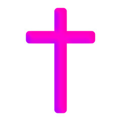 Fototapeta premium Pink 3D Holy Christian Cross in Different Styles | Christian Cross in Pink Color | Christian Faith, Catholic Religion Symbol