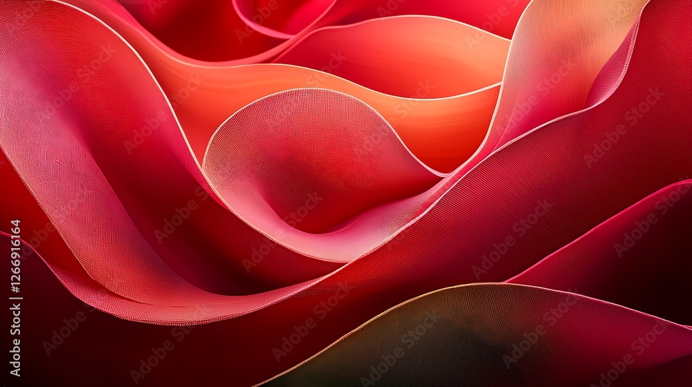Poster red fabric waves abstract background design