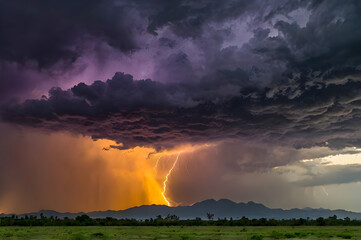 Fototapeta premium storm over the field