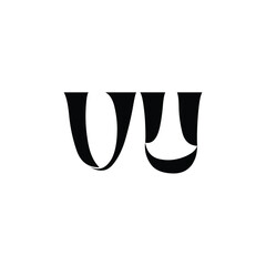 VU monogram logo design letter text name symbol monochrome logotype alphabet character simple logo