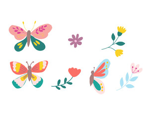 Cute Colorful Butterfly Illustration for Baby