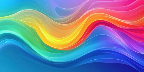 Obraz premium Colorful abstract wave patterns in vibrant hues of blue, green, yellow, and red