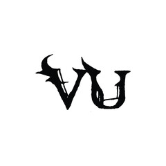VU monogram logo design letter text name symbol monochrome logotype alphabet character simple logo