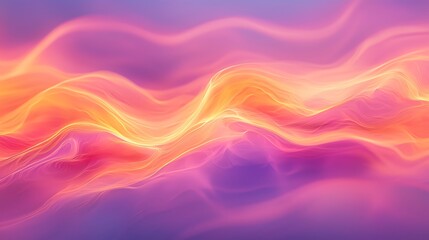 Obraz premium Abstract pink-orange waves flow; digital art background for design