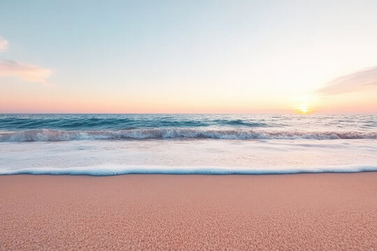 Serene Tropical Beach at Sunrise with Gentle Waves