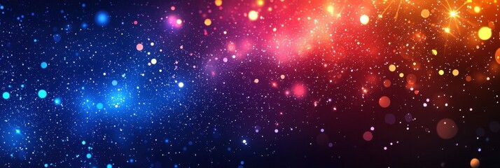Fototapeta premium Colorful Cosmic Background with Bright Stars and Shimmering Lights