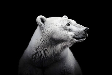 Majestic Polar Bear in Black and White