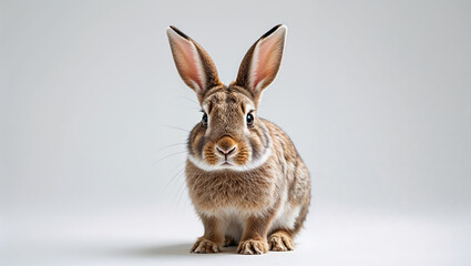 Obraz premium Cute brown rabbit posing on seamless background