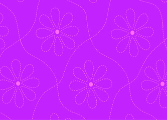 Seamless pattern with pink flowers