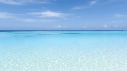 Obraz premium Tropical Waters – A smooth transition from deep teal to crystal-clear aqua, representing tropical beaches.