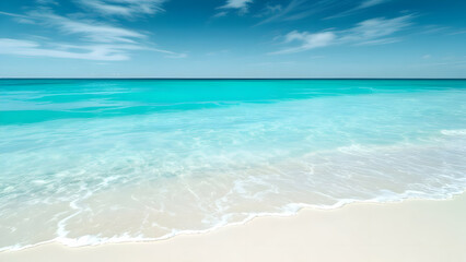 Obraz premium Tropical Waters – A smooth transition from deep teal to crystal-clear aqua, representing tropical beaches.