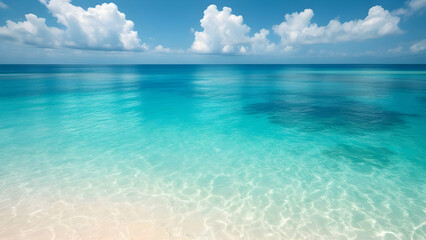 Obraz premium Tropical Waters – A smooth transition from deep teal to crystal-clear aqua, representing tropical beaches.