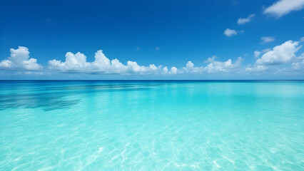 Fototapeta premium Tropical Waters – A smooth transition from deep teal to crystal-clear aqua, representing tropical beaches.