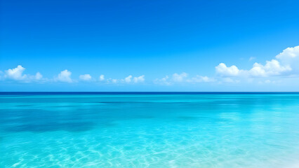 Obraz premium Tropical Waters – A smooth transition from deep teal to crystal-clear aqua, representing tropical beaches.