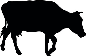 Cow Silhouette EPS Clipart - Printable Cricut Vector Design