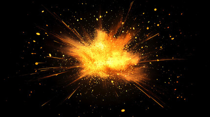 Obraz premium Fiery Explosion with Sparks & Flames – Perfect for Energy, Action & Dramatic Effects, Ideal for action scenes, sci-fi visuals, and dramatic effects.