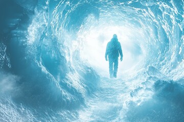 exploring ice cave adventurer