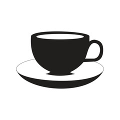  Silhouette Tea cup vector illustration image in white background.