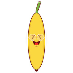 banana playful face cartoon cute