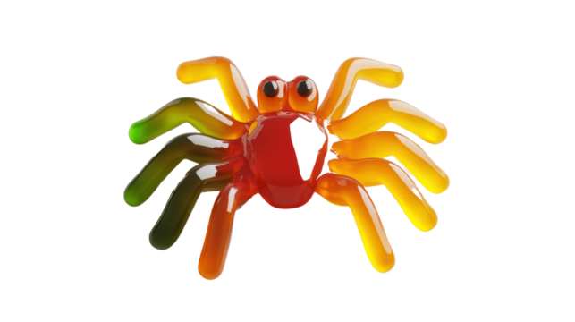 red and yellow spider isolated on white background