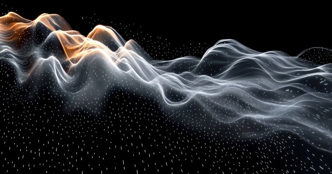 Monochromatic Flowing Energy Abstract Background with Dynamic Lines and Wave Pattern