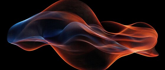 Abstract Smoke Flow Against Black Background