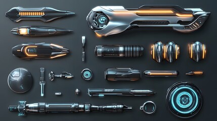 Futuristic Sci Fi Weaponry Gadgetry High Tech Arsenal Concept Design