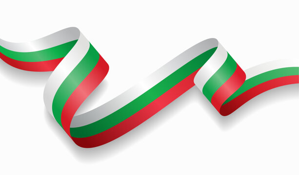 Bulgarian flag wavy abstract background. Vector illustration.
