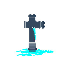 simple icon of leaking water pipe
