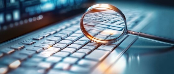 Magnifying Glass on Keyboard Exploring Technology and Research in Modern Office