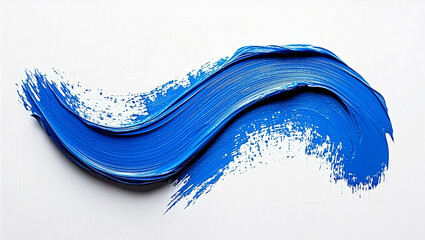
 Hand painted stroke of Blue Oil paint isolated on white background. Thick Texture for Art / Hobby / Painting 

