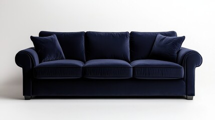Stylish sofa design modern living room furniture minimalist aesthetic front view comfort concept