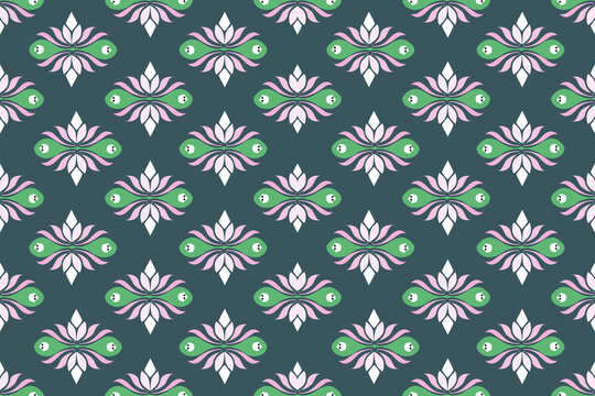 seamless floral lotus pattern