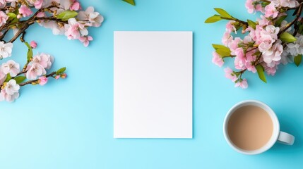 Fototapeta premium Delicate Easter Greeting Card with Elegant Floral Illustrations and Soft Pastel Colors