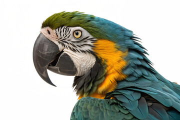 Fototapeta premium Parrot head side view isolated on white background png