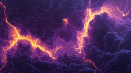 Swirling Dark Clouds with Violent Lightning Strikes