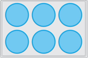 6 Well plate illustration with transparent background