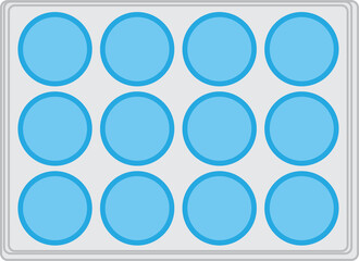 12 Well plate illustration with transparent background